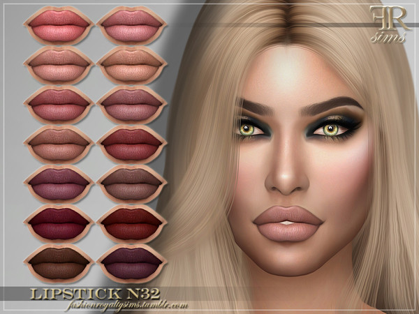 Sims 4 FRS Lipstick N32 by FashionRoyaltySims at TSR