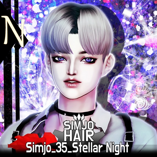 Sims 4 Simjo 35 Stellar Night Hair at Kim Simjo