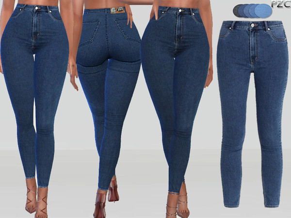 Sims 4 High Spray Denim Jeans by Pinkzombiecupcakes at TSR