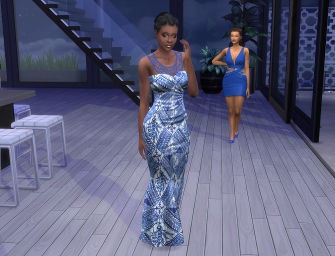 Sims 4 African formal mermaid dress by lilotea at Mod The Sims