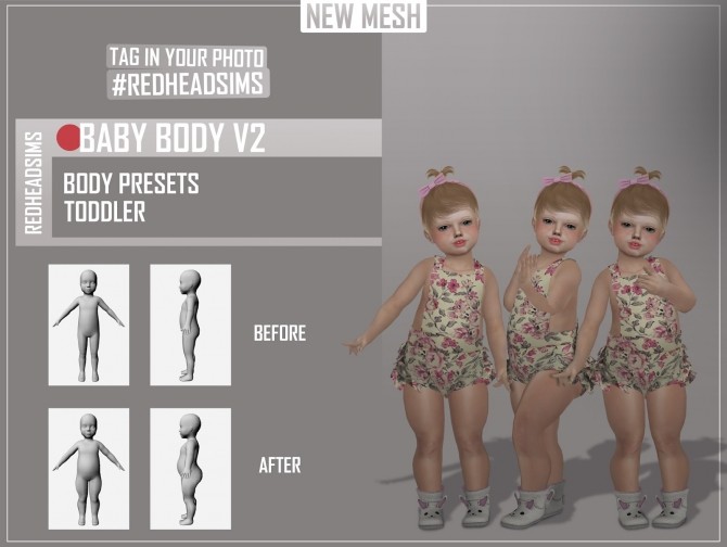 Sims 4 BABY BODY PRESETS by Thiago Mitchell at REDHEADSIMS