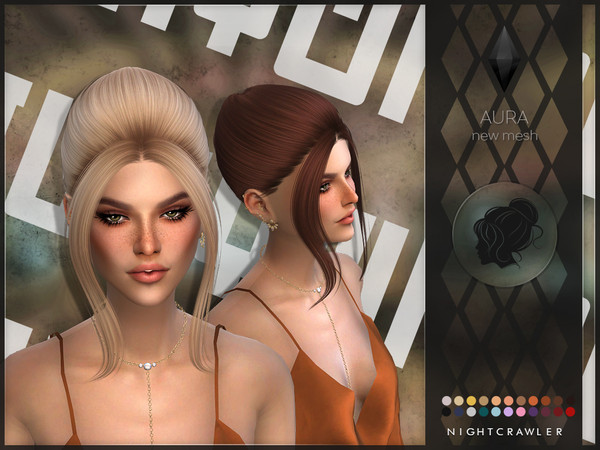 Sims 4 Aura hair by Nightcrawler Sims at TSR