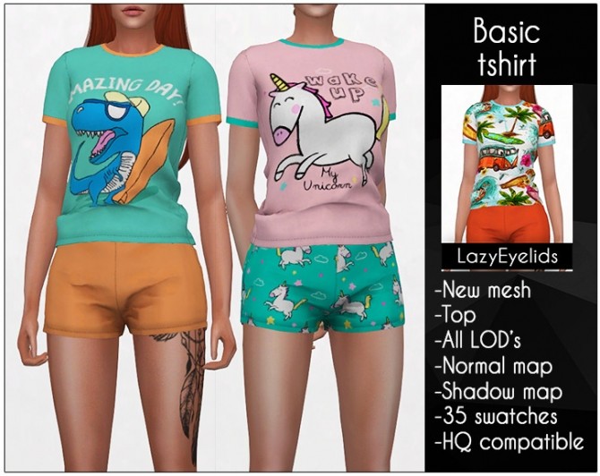 Sims 4 Basic t shirt at LazyEyelids