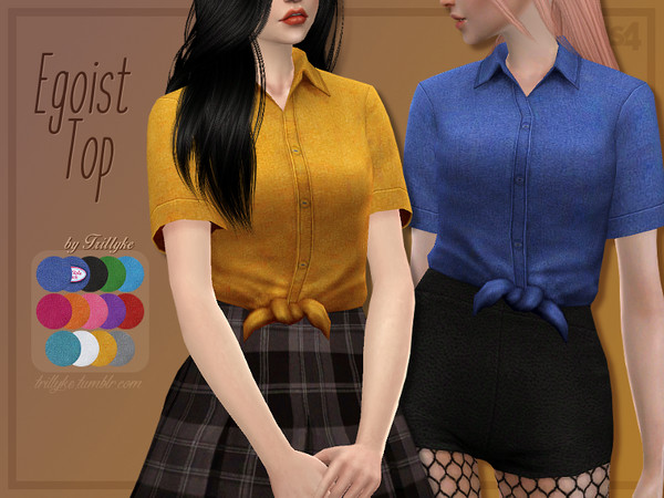 Sims 4 Egoist Top by Trillyke at TSR