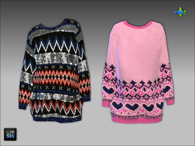 Sims 4 Sweaters for girls by Mabra at Arte Della Vita