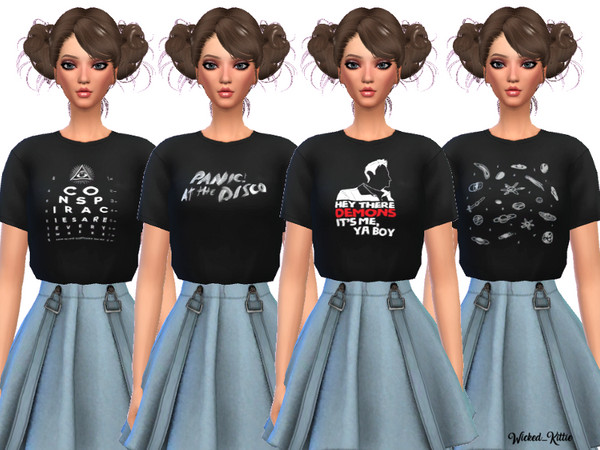 Sims 4 Trendy Cropped Tees by Wicked Kittie at TSR