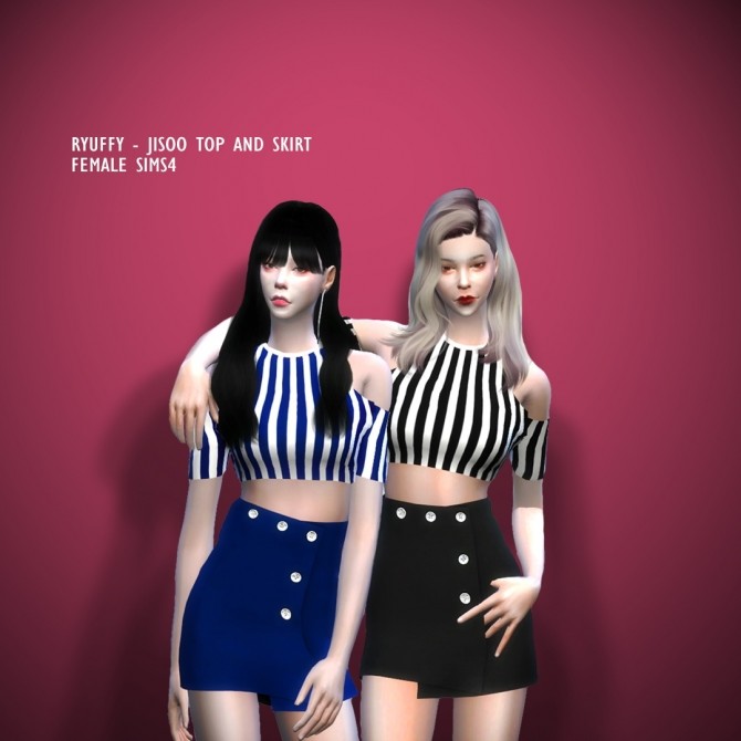 Jisoo Top and Skirt at RYUFFY » Sims 4 Updates