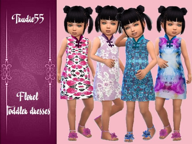 Sims 4 T55 Floral toddler dresses at Trudie55
