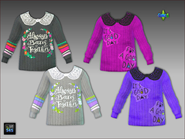 Sims 4 Sweaters and pants for toddler girls by Mabra at Arte Della Vita