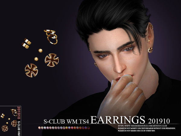 Sims 4 EARRINGS 201910 by S Club WM at TSR
