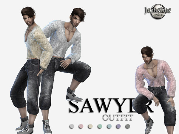 Sims 4 Sawyer outfit by jomsims at TSR