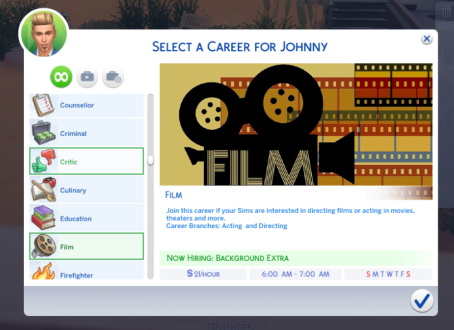 Sims 4 Film Career (Sims 3 Remake) at Sims Lover