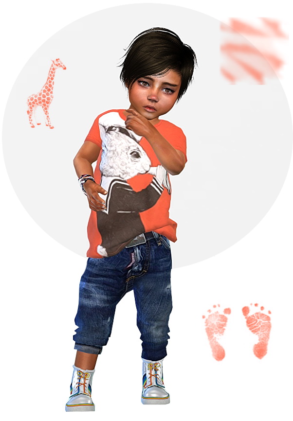Sims 4 Shirt, jeans and bracelet for Toddler Boys at Sims4 Boutique