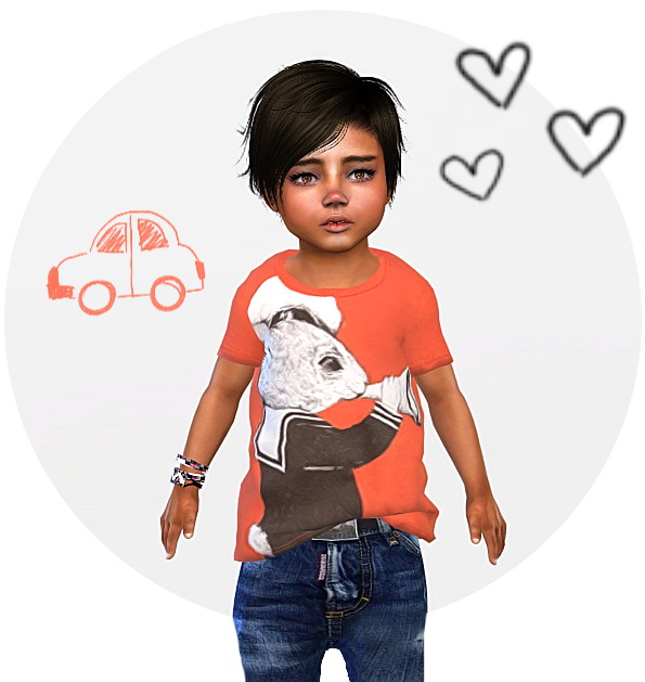 Sims 4 Shirt, jeans and bracelet for Toddler Boys at Sims4 Boutique