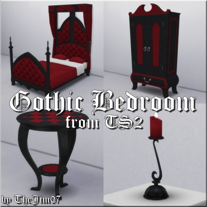 Sims 4 Gothic Bedroom from TS2 by TheJim07 at Mod The Sims