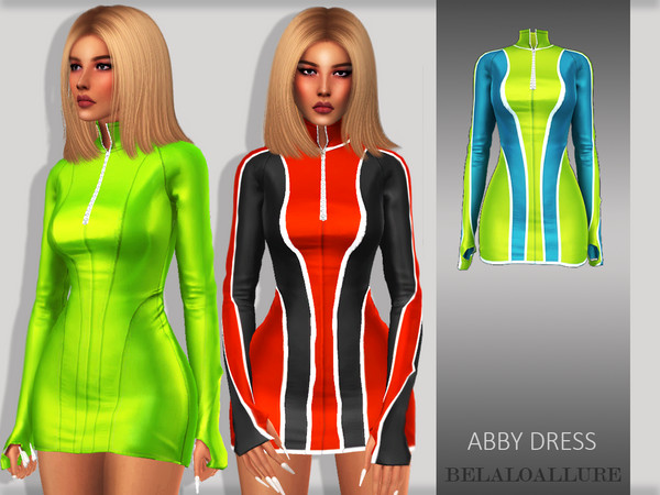Sims 4 Belaloallure Abby dress by belal1997 at TSR