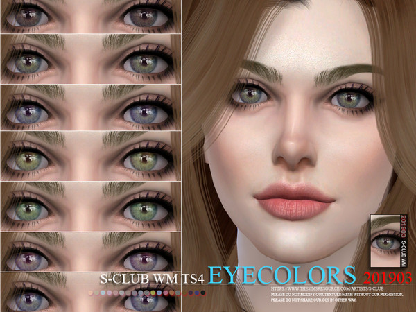 Sims 4 Eyecolors 201903 by S Club WM at TSR