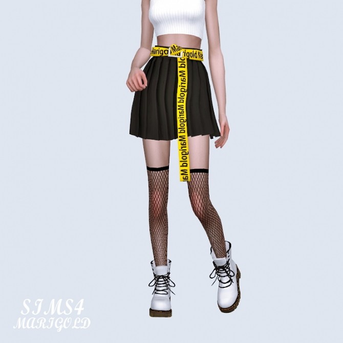 Sims 4 Pleats Skirt with Belt (P) at Marigold