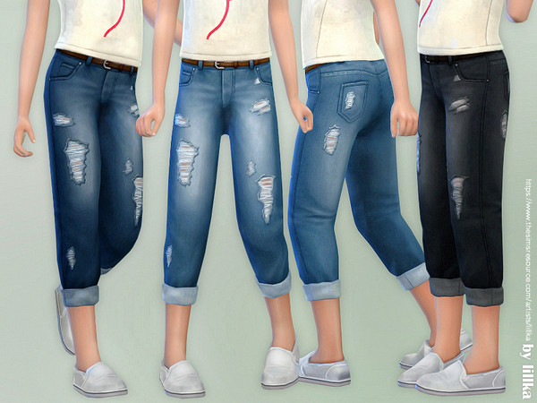 Sims 4 Casual Jeans for kids by at TSR