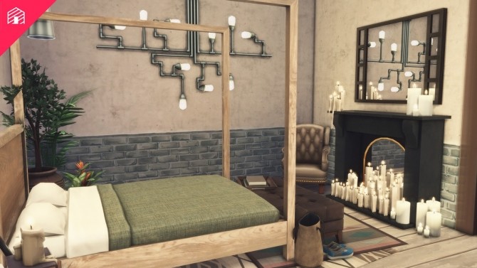 Sims 4 Eclectic Industrial Apartment at Harrie