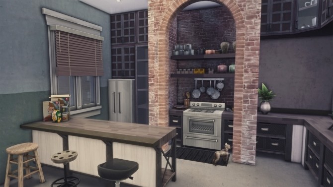 Sims 4 Eclectic Industrial Apartment at Harrie