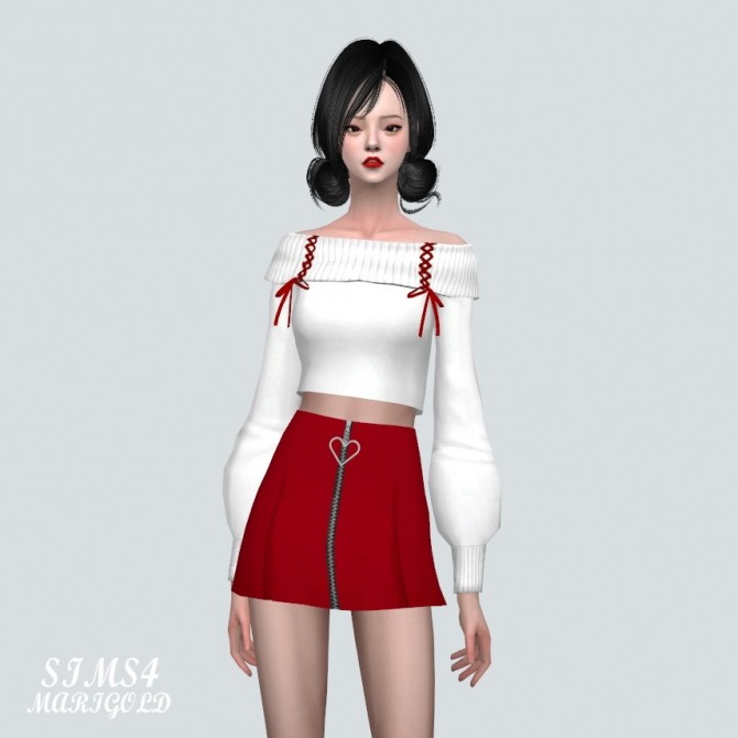 Sims 4 Lace Up Knit Off Shoulder at Marigold