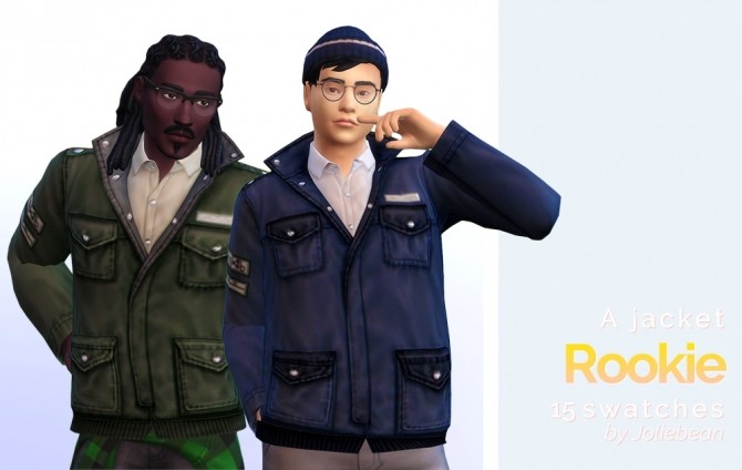 Sims 4 Rookie jacket in 15 swatches at Joliebean