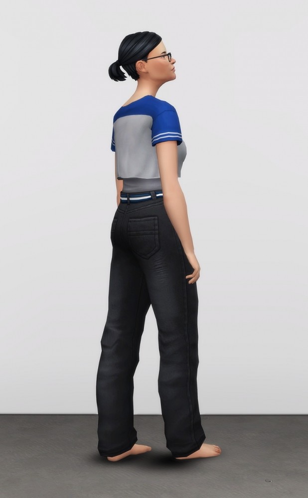Mom jeans wide fit 18 colors at Rusty Nail » Sims 4 Updates