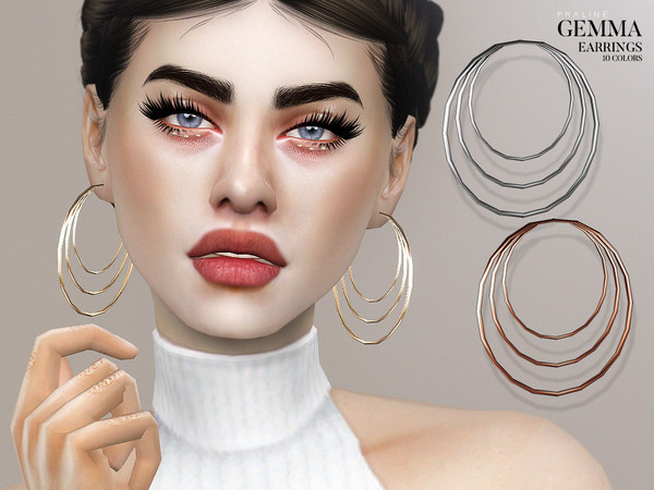 Sims 4 Gemma Earrings by Pralinesims at TSR