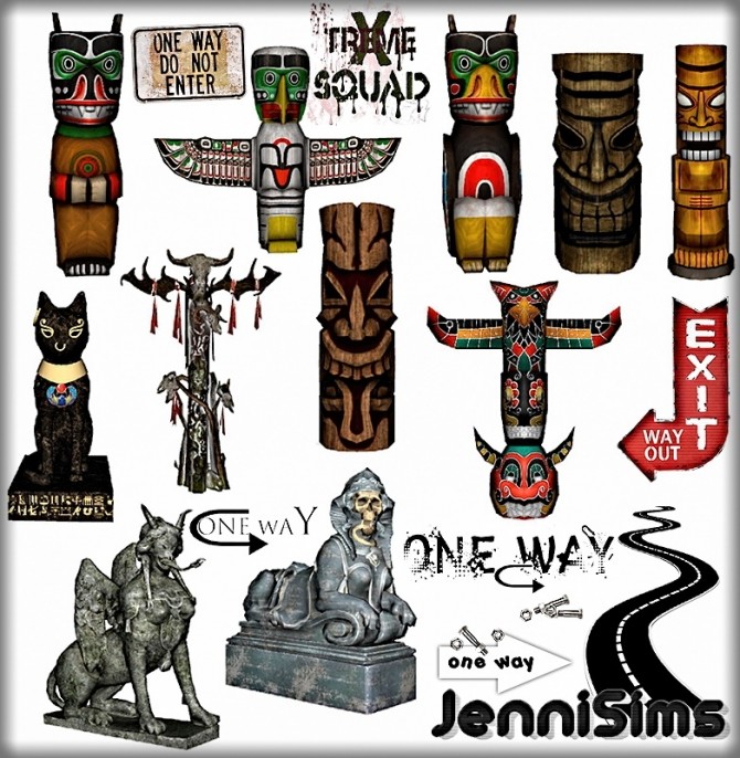 Sims 4 Decorative Statues, Totem (11Items) at Jenni Sims