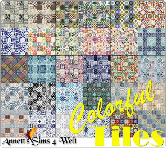 Sims 4 Colorful Tiles at Annett’s Sims 4 Welt