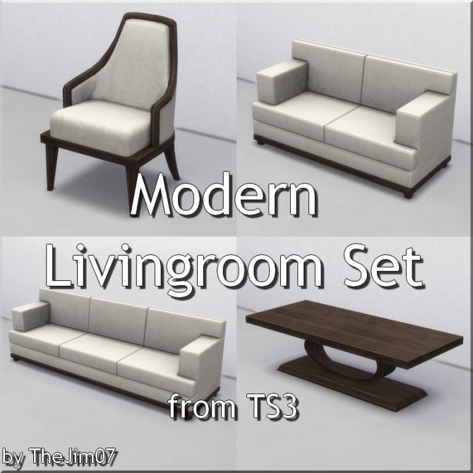 Sims 4 Modern Livingroom Set From TS3 by TheJim07 at Mod The Sims