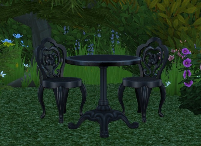 Sims 4 Cafe Garden Dining Set at Alial Sim