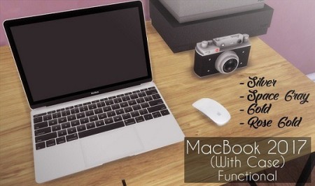 Functional MacBook 2017 (With Case) at Descargas Sims