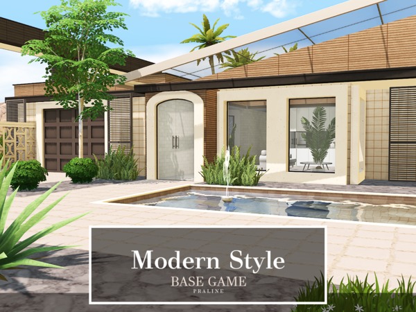 Sims 4 Modern Style house by Pralinesims at TSR