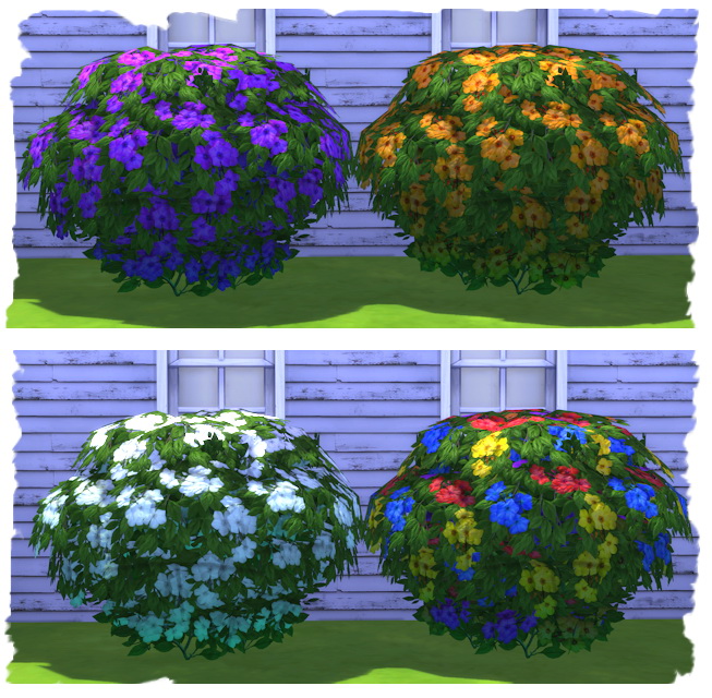 Sims 4 Shrubs with flowers by Chalipo at All 4 Sims