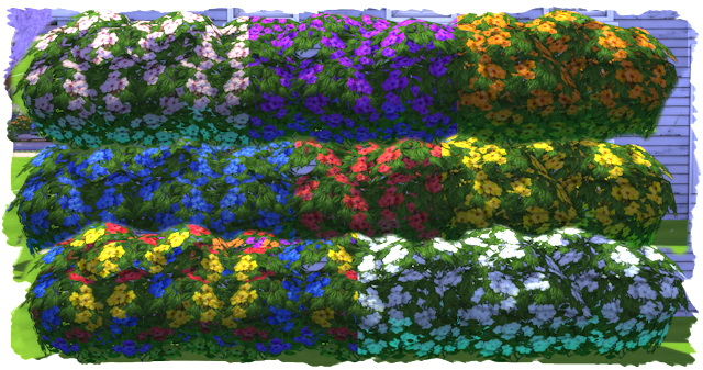 Sims 4 Shrubs with flowers by Chalipo at All 4 Sims