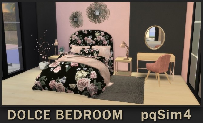 Sims 4 Dolce Bedroom at pqSims4