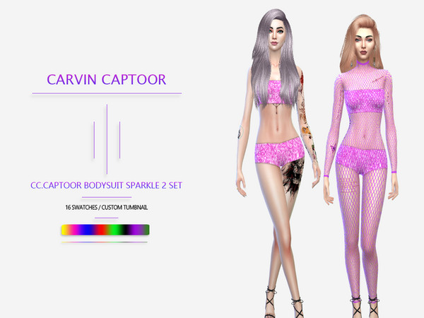 Sims 4 Bodysuit sparkle 2 Set by carvin captoor at TSR
