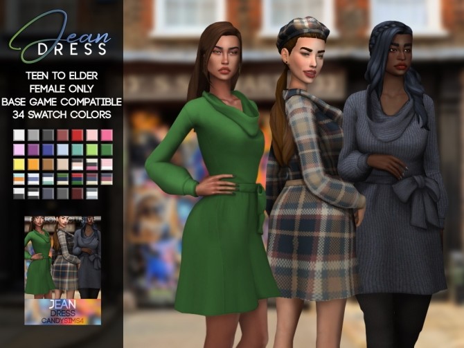 Sims 4 JEAN DRESS at Candy Sims 4