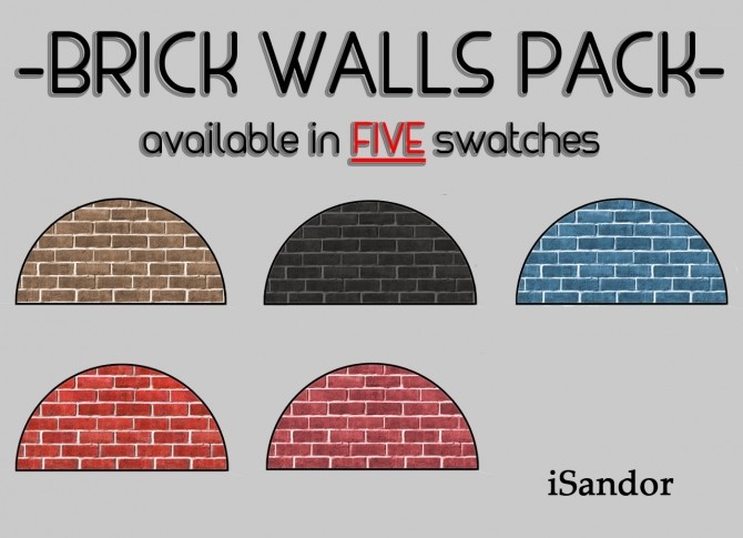 Sims 4 Brick walls pack by iSandor at Mod The Sims