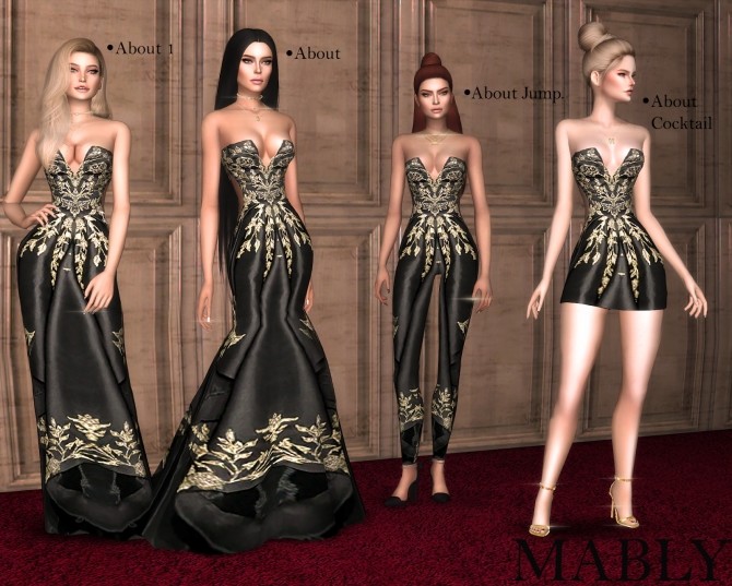 Sims 4 ABOUT SET dresses & jumpsuit at Mably Store