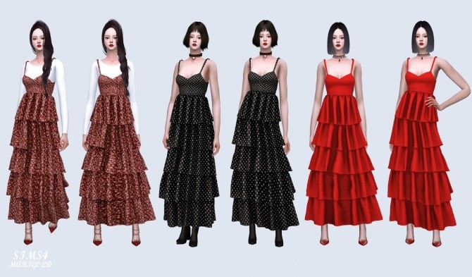 Sims 4 Frill Tiered Dress (P) at Marigold