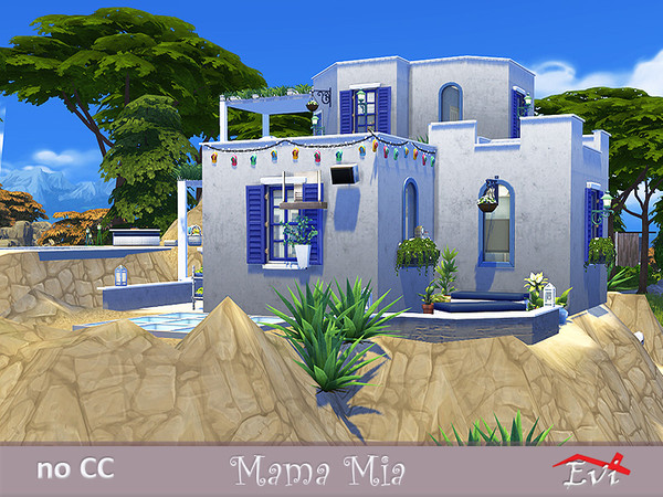 Sims 4 Mama Mia Aegean architecture built by evi at TSR