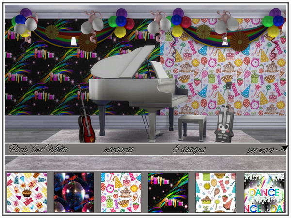 Sims 4 Party Time Walls by marcorse at TSR