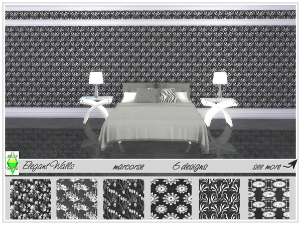 Sims 4 Elegant Walls by marcorse at TSR
