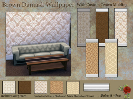 Brown Damask wallpaper by MidnightRose at TSR