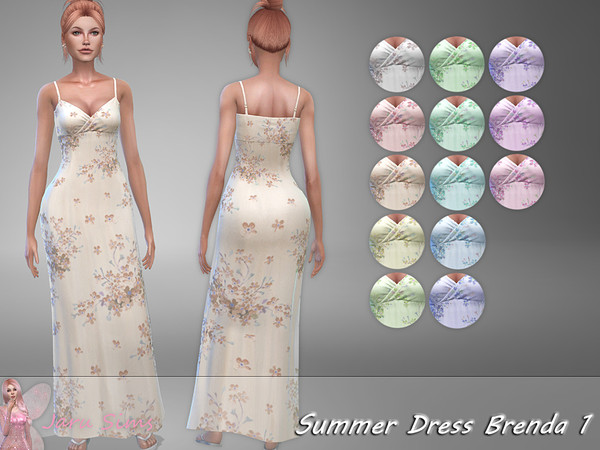 Sims 4 Summer Dress Brenda 1 by Jaru Sims at TSR
