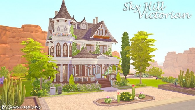 Sims 4 Sky Hill Victorian house at Savara’s Pixels