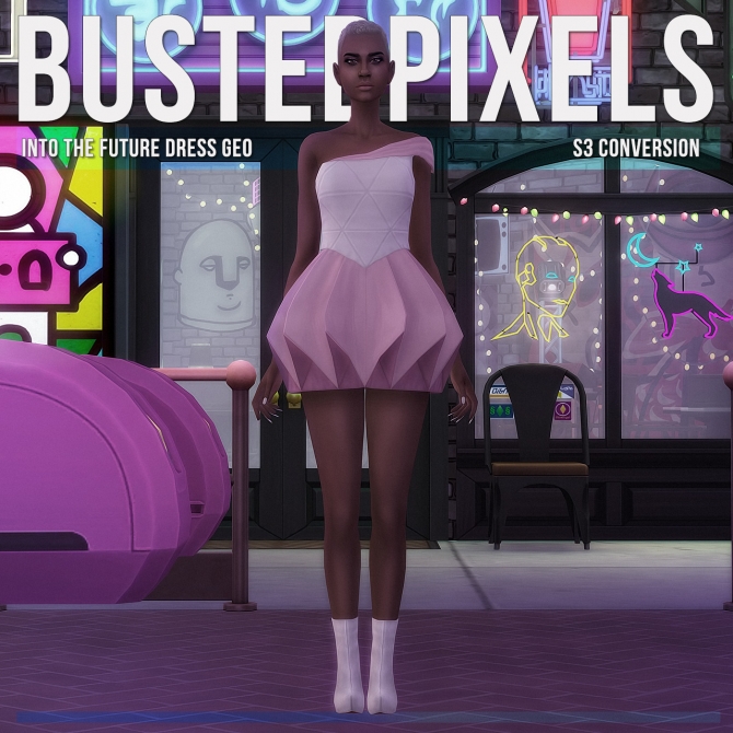 Into The Future Dress Geo S3 Conversion at Busted Pixels » Sims 4 Updates